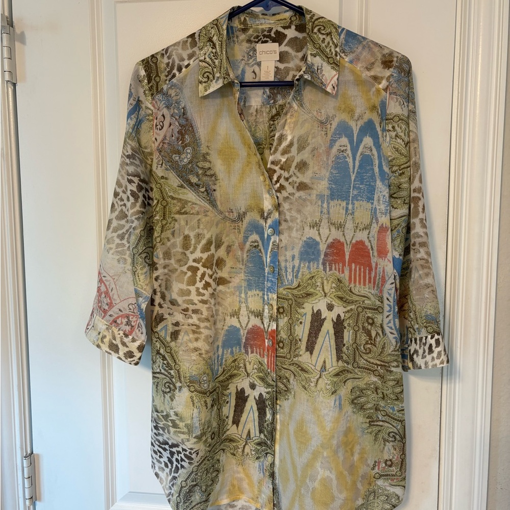 Chico's Multicolor Patterned Blouse